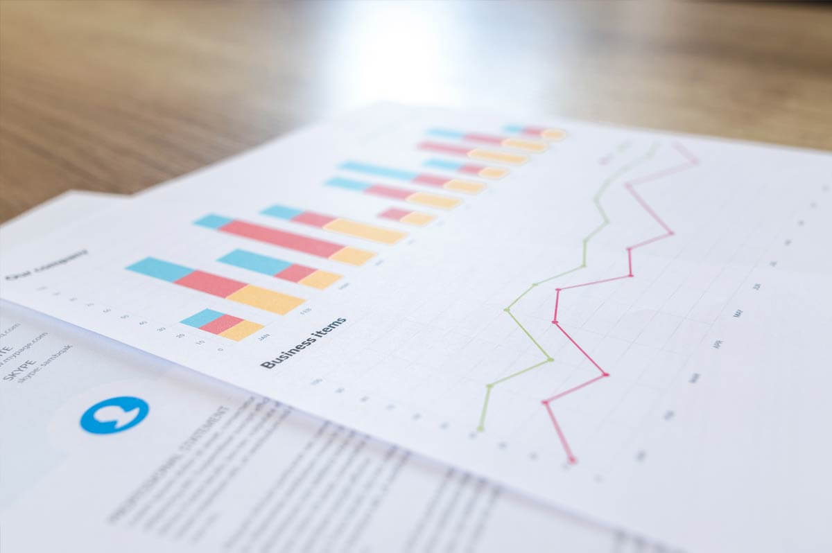 business documents laid out on a table